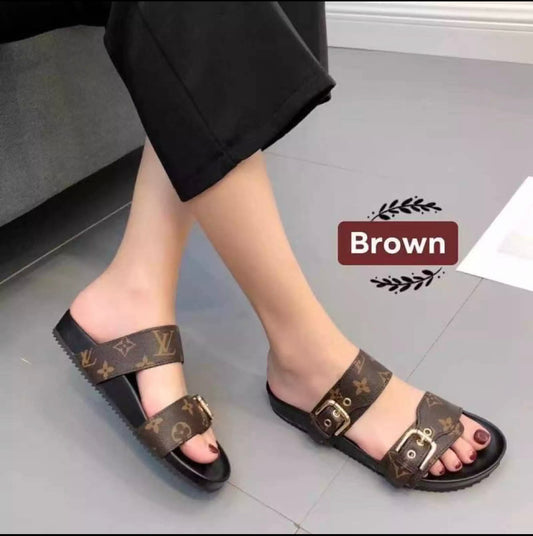 Ladies Sandals/Slide - Brown